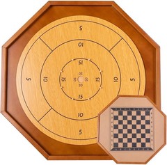 Deluxe 30 Inch Wooden Crokinole & Checkerboard – Ultimate Gaming Experience