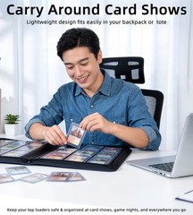 Top Loader Binder, Holds 288 Card, 9 Pocket TOP 9 288, Navy Blue