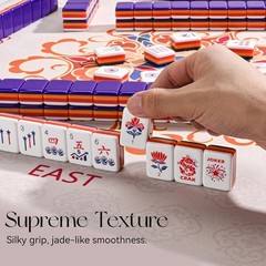 American Mahjong Set 160 Tiles Patriotic USA Acrylic Travel Case Chips Dice