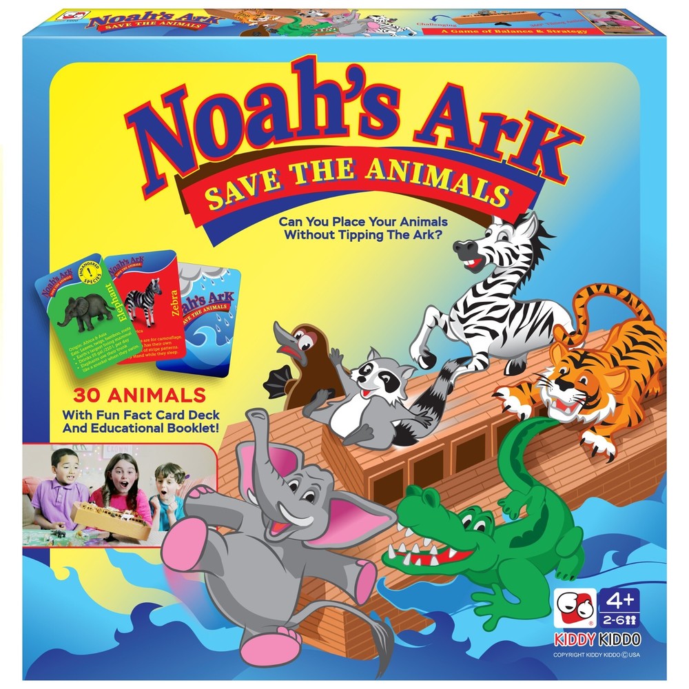 Noah’s Ark Board Game, Educational Strategy Balancing Game with 30 Animals