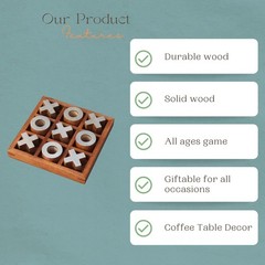 T one wooden Tic Tac Toe Game | board games for adults | Table Top Living Room D