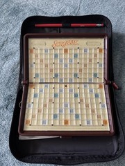 Scrabble Travel folio edition deluxe zippered carrying case. Complete