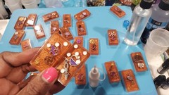 Handmade Steampunk Resin Dominoes Complete Game Set, 2+ Players, Age 8+