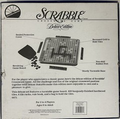 Vintage Scrabble Deluxe Edition 1987 Rotating Turntable Board Game Wooden Tiles