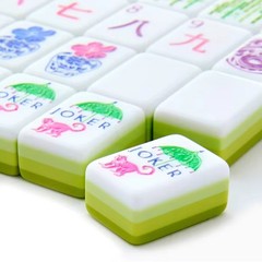 NEW! Vibrant Layered Mahjong Tiles – Full American Set 160Tiles – apple green