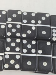 Vintage Marblelike Super Thick Dominoes Game Set Made in USA Traditional Tile