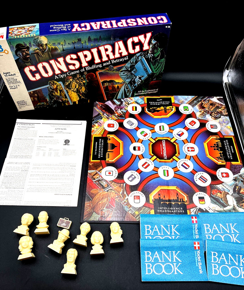 Vintage 1973 Milton Bradley Conspiracy Spy Board Game Strategy Complete