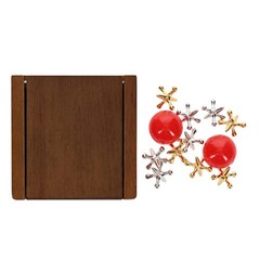 WE Games Old-Fashioned Metal Jacks in a Walnut Stain Wooden Box