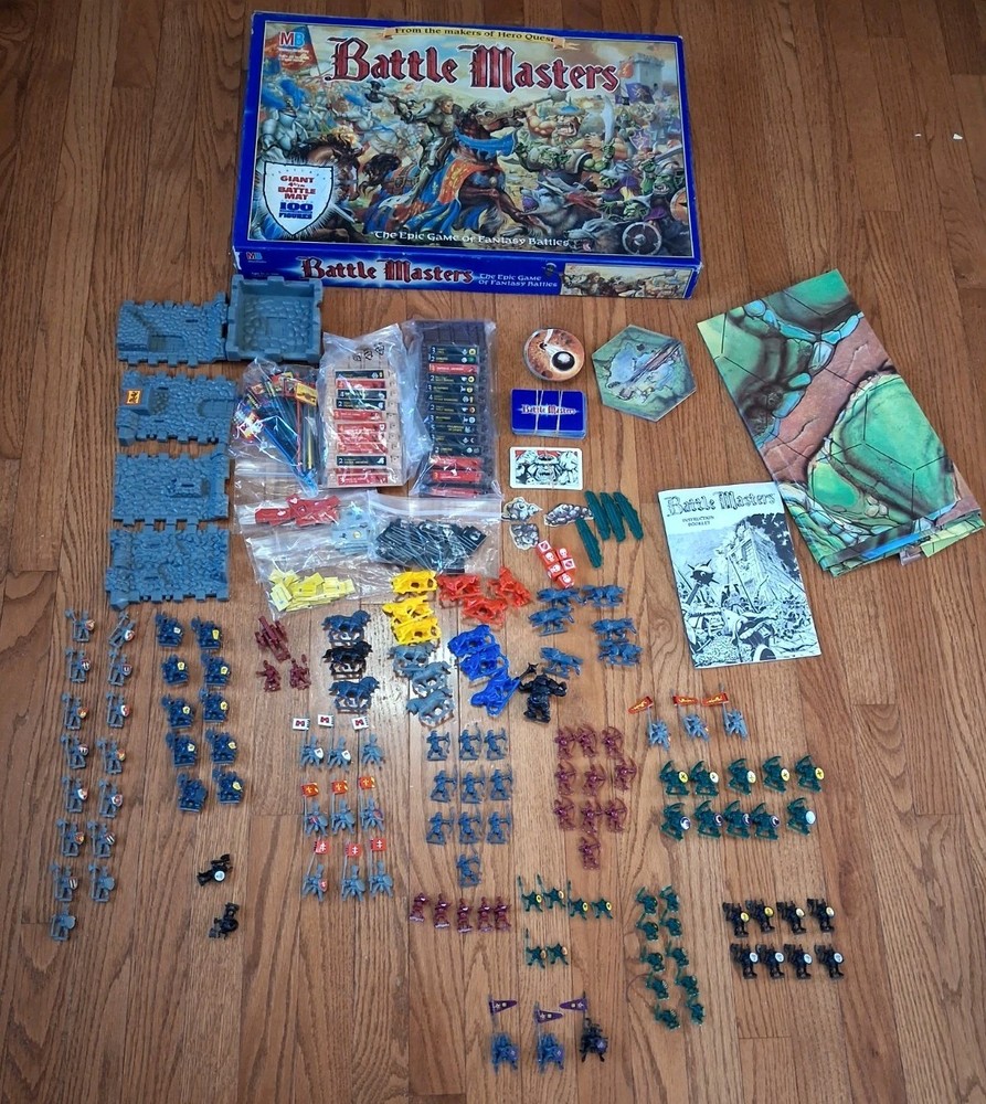 Battle Masters (1992) Milton Bradley Games Workshop Complete (9 Broken Pc) READ