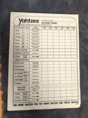 Vintage 1990s Yahtzee Game Replacement Score Cards Authentic Original