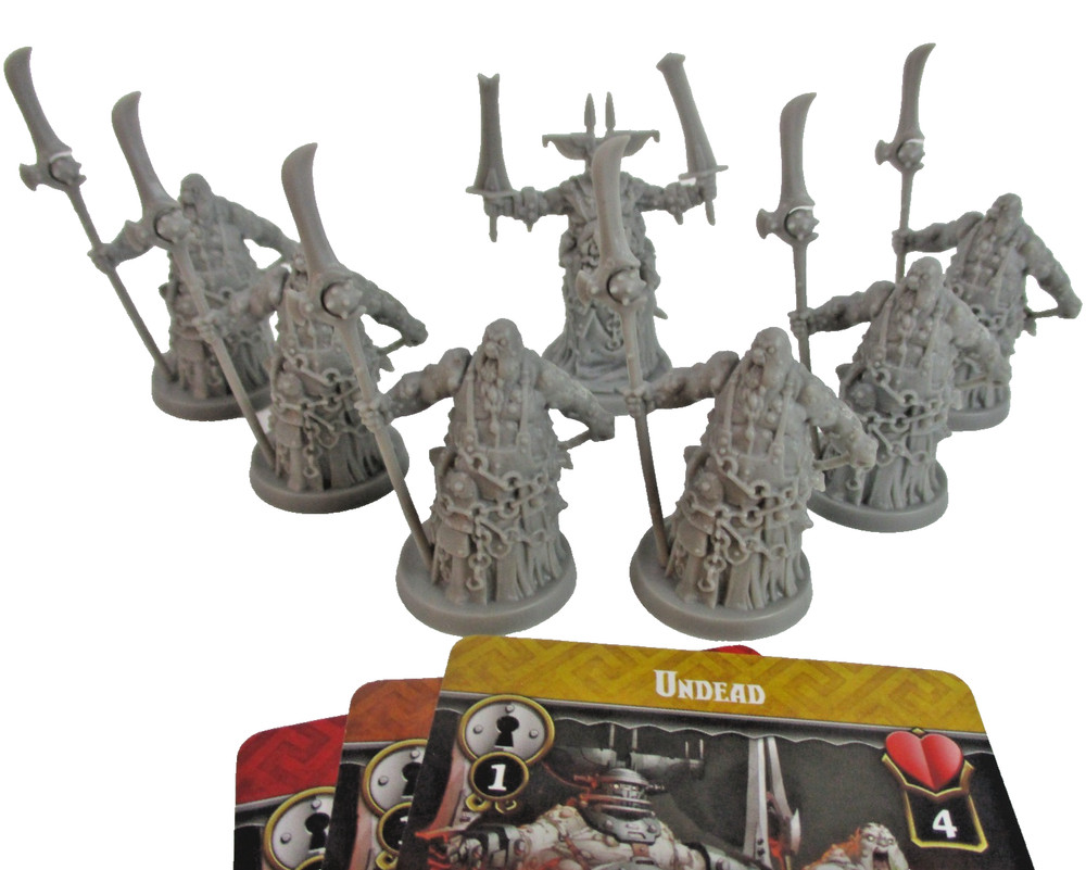 MASSIVE DARKNESS 2: Hellscape 6x UNDEAD & LEADER Minis & Cards NEW!!