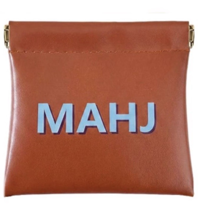 Sunnymove® American Mahjong Dice Bag Squeeze Pouch Mahjong Coins & Money -BROWN