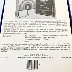 Cadaco Childrens Bible Trivia Board Game 1984 Christian Religious 2100 Questions
