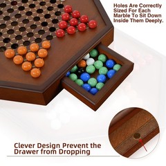 Chinese Checkers 15″ x 13″ Large Wooden Checkers Board Game Includes 16mm 60+…