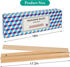 Upgraded Mahjong Racks with Pushers, Set of 4 Trays for American Mahjong Games