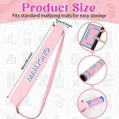 Sunnymove 35 Inch Long Mahjong Mat Bag Cute Double Strapped Soft Polyester