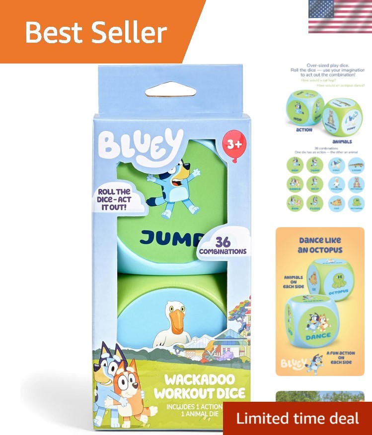 BLUEY Wackadoo Dice Imagination Act Out the Action Game | Family Game Night f…