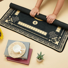 Black Mahjong Mat with Black Carrying Bag 31.5 X 31.5 Inches Multi Purpose Game