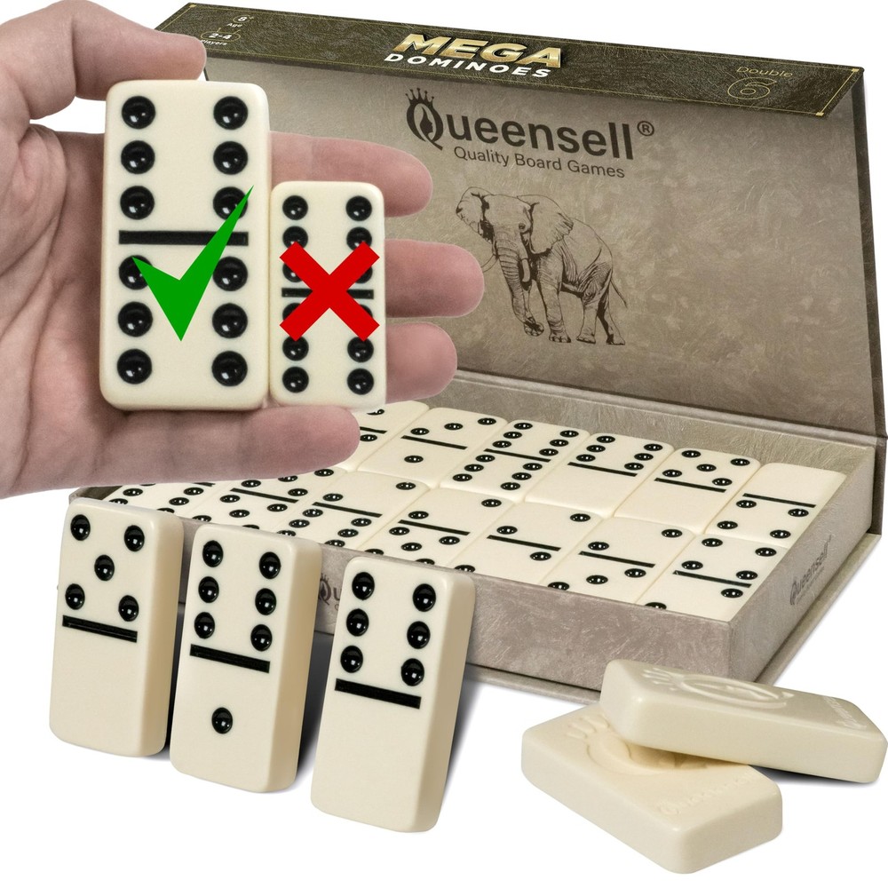 Mega Large 3″ Dominoes Set for Adults and Kids – Dominoes Double 6 Classic Bo…