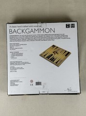 NEW ~ New Entertainment Board Game Backgammon ~ Hand Crafted Solid Wood Set