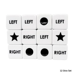 Left Right Center Dice Game Set – 12 Standard Dice Only for LRC Play