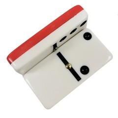Domino Double Six 6 Red-White Two Tone Jumbo Pro Size Spinners – Wood Box