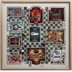 Clue Luxe Edition Board Game with solid maple wood cabinet