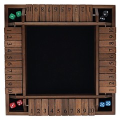 WE Games 4 Player Shut The Box(TM) Dice Game with Lid, Natural Wood, Large