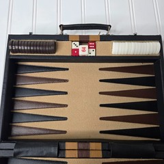Vintage 1973 Pacific Game Company Travel Backgammon Set w/Directions 15″ x 10.5″