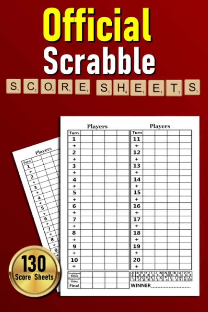 Official Scrabble Score Sheets 130 Pads 6×9 Inches