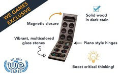 WE Games Folding Mancala – Solid Wood Board & Glass Stones