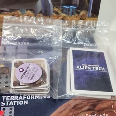 Alien Frontiers with Mind Control Helmet Card and 4 Rocket Tokens Complete 2011