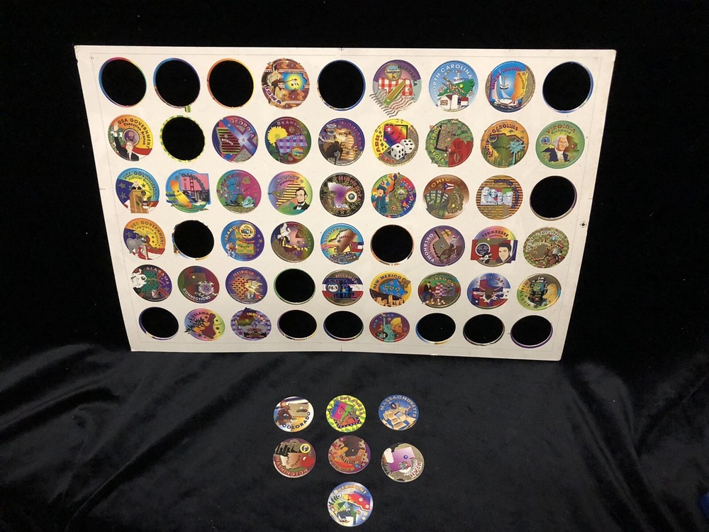 Vintage 1990s US State government Collectible POGS Sheet United States