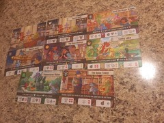 Lot of 7 Flamecraft Board Game Promo Shop Cards Cardboard Alchemy