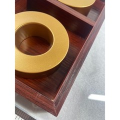 Large Decorative Gold and Wood Tic Tac Toe Coffee Table Game Set 12×12 Board