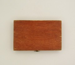 Antique complete Miniature Domino Set in Wood Portable Box Rich Patina
