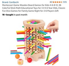 Montessori Game Wooden Board Games for Kids 4-6-8-12, Math Educational Toys 3 5