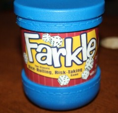 The Classic Farkle Dice Blue Cup Dice Rolling Risk Taking Game! Patch 2008