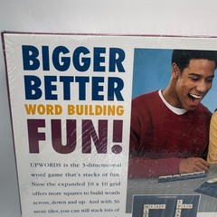 Milton Bradley Upwords 3D Word Game 1997 Expanded 10×10 Grid New Sealed 4312