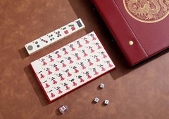 Chinese Mahjong Game Set 1.5″ X-Large 144 Numbered White Ivory Color Melamine…
