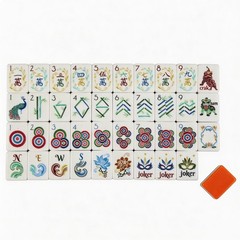 NEW! Vibrant Layered Mahjong Tiles – Full American Set 160Tiles – Orange acrylic