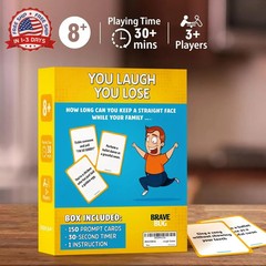 BRAVEBUG You Laugh You Lose Game – Funny Charades Kids Games – Board Games for K