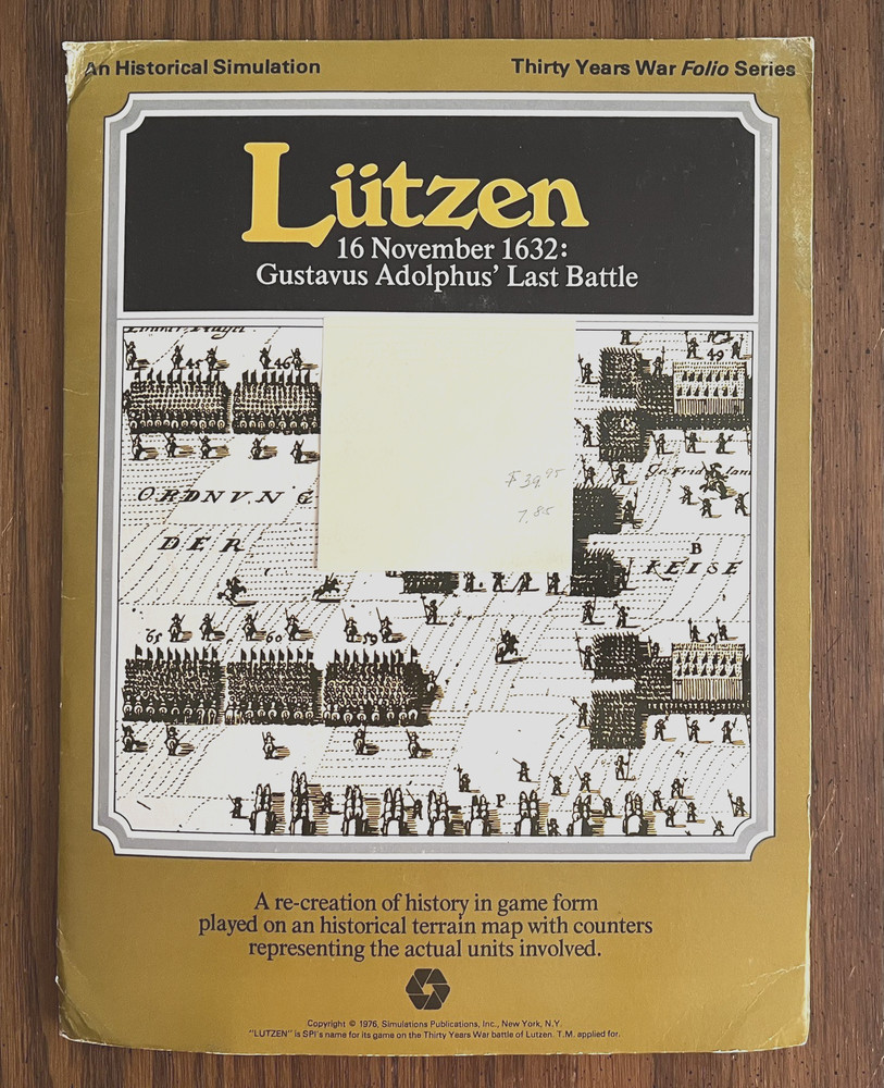 Lutzen Thirty Years War – SPI Folio Series game. Unplayed, see description.