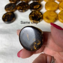 30pc Vtg Bakelite Backgammon Set Chocolate Butterscotch Swirl Tested Round Edges