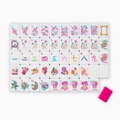 Engraved American Mahjong Tiles set . Glitter themed acrylic engraved
