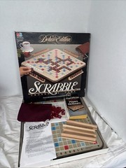 Scrabble Deluxe Edition Rotating Turntable Board Game Vintage 1989