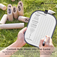 ApudArmis Wooden Tossing Game Set, Numbered Block Toss Games Set with Scoreboard