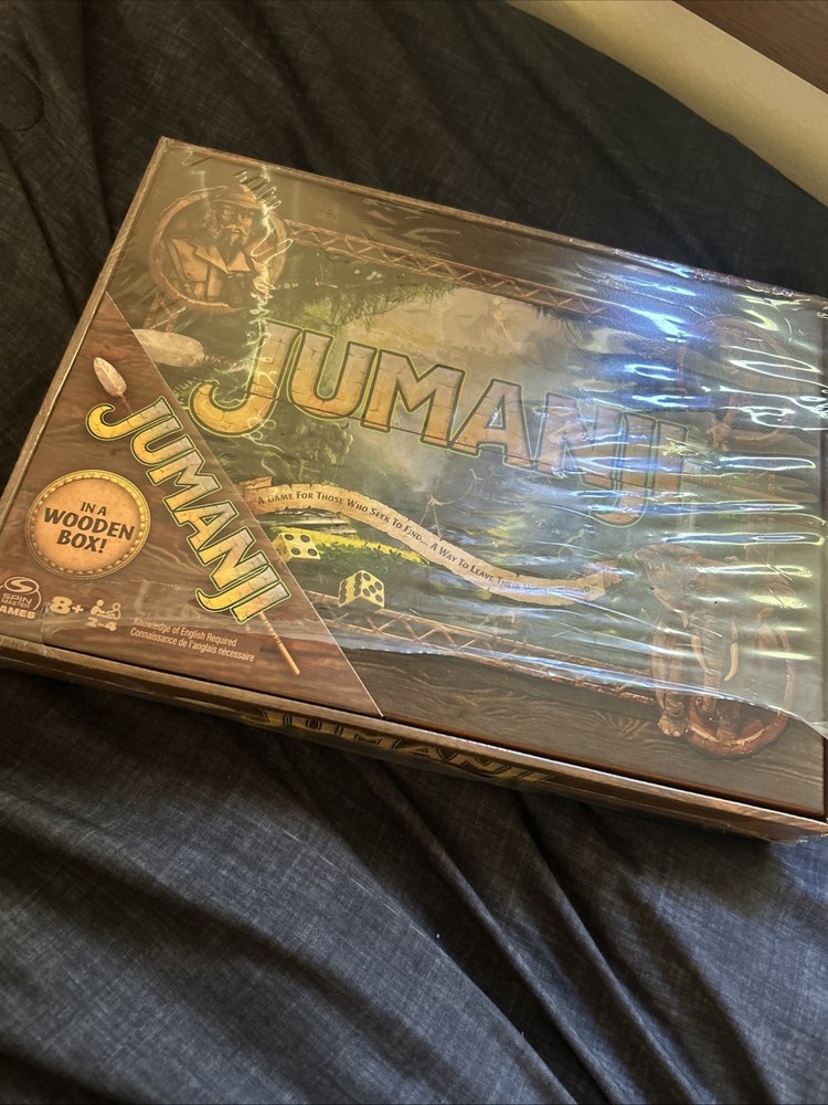 Jumanji the Game Real Wooden Box Edition of the Classic Adventure Board Game New