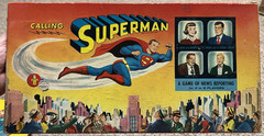 1954 Transogram CALLING SUPERMAN Board Game DC Nice Missing 1 Piece