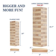 Giant Tumble Tower Games for Kids and Adults 57 Blocks New Zealand Pine Woode…
